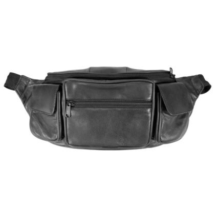 Travel Belt Bag with Extra Pockets Genuine Leather - #BB-235