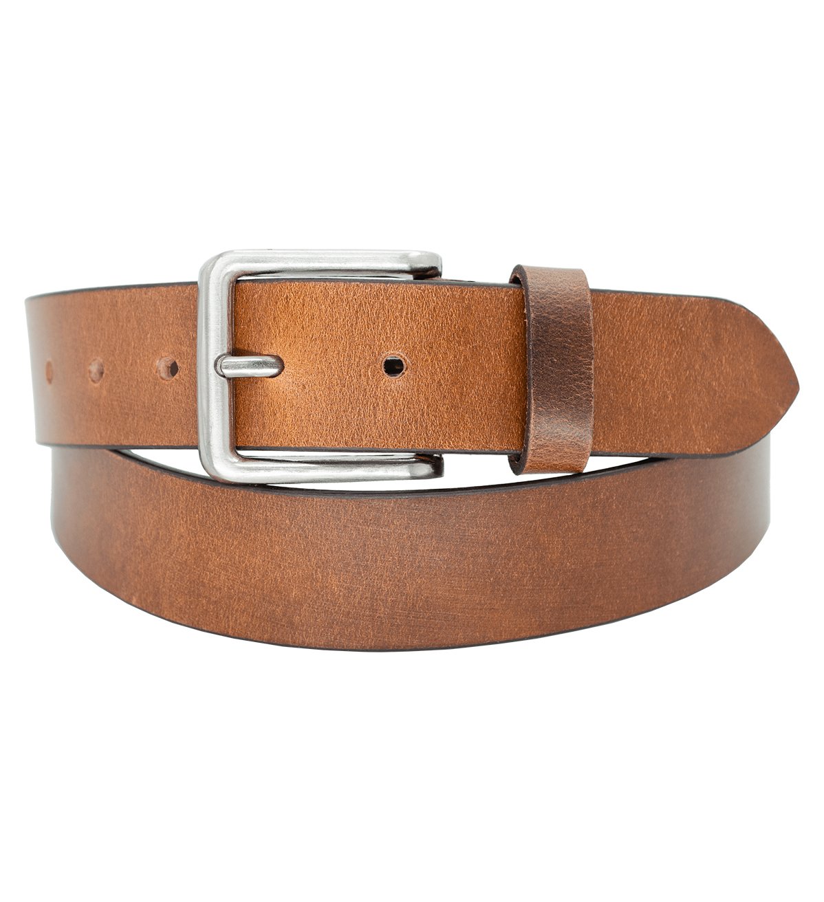 Men's Formal Genuine Leather Belt with Heavy Silver Buckle - #BT-1511