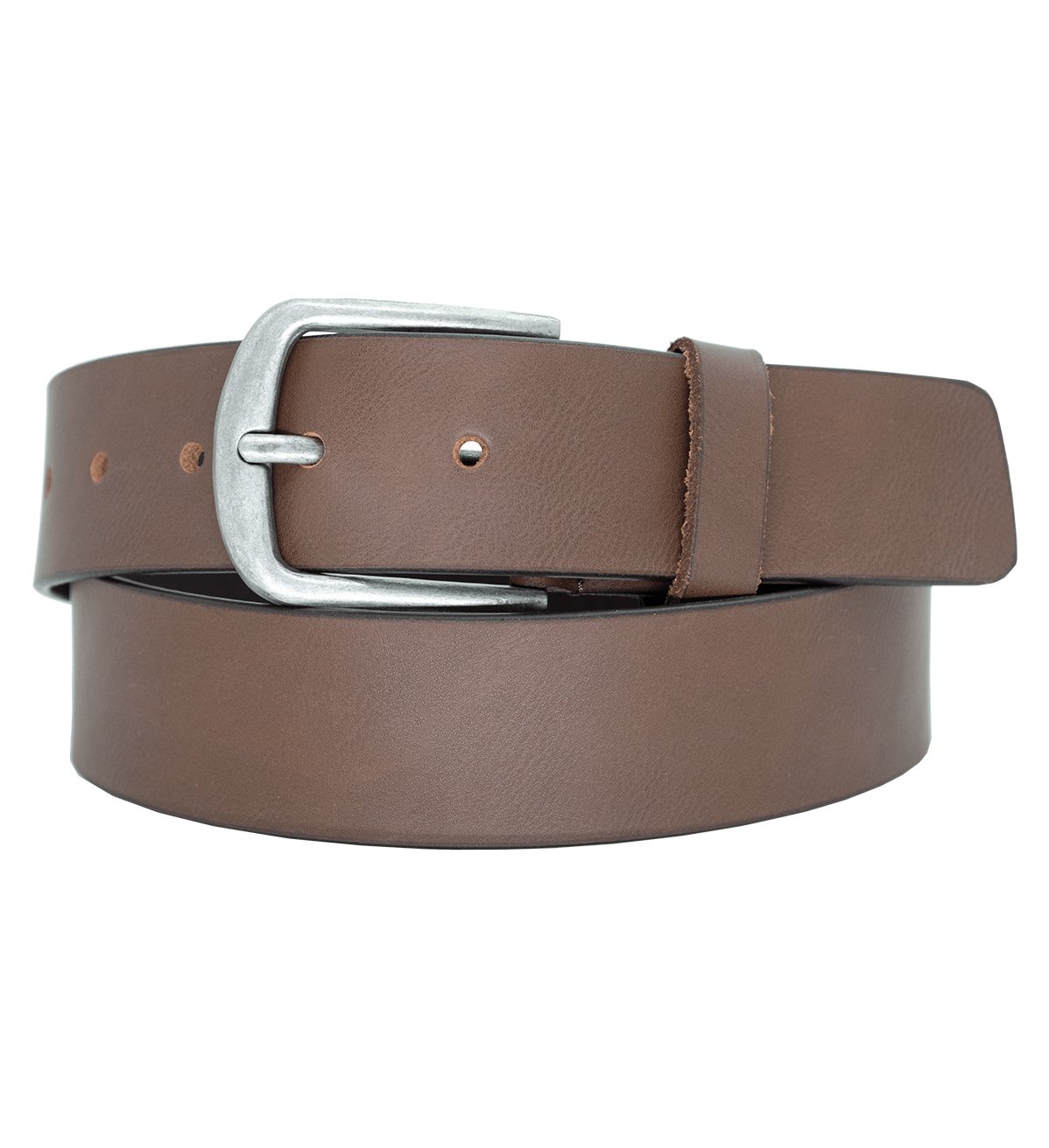 Men's Formal Genuine Leather Belt with Antique Silver Buckle - #BT-1513
