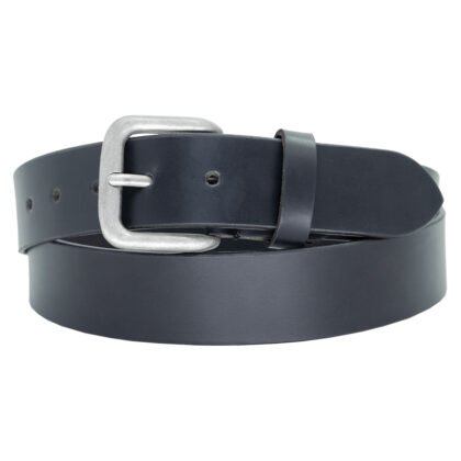Men's Formal Leather Belt with Heavy Silver Buckle - #BT-1521