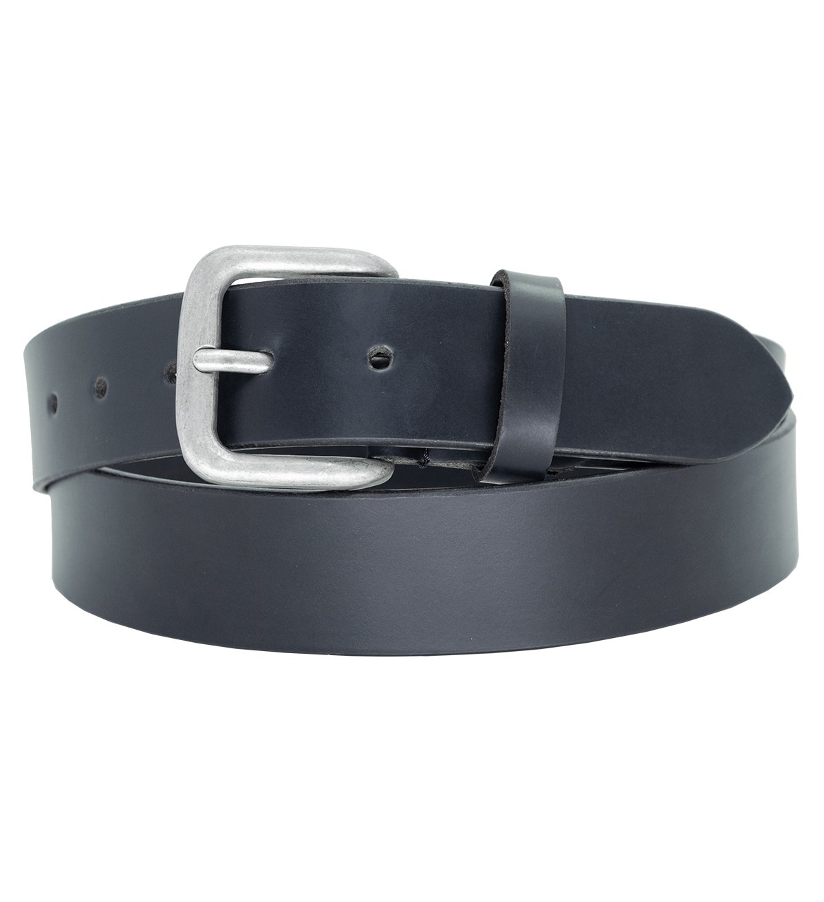 Men's Formal Leather Belt with Heavy Silver Buckle - #BT-1521