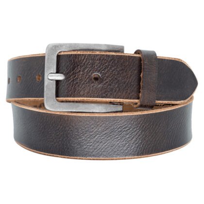 Men's Genuine Leather Belt with Antique Steel Buckle - #BT-1544