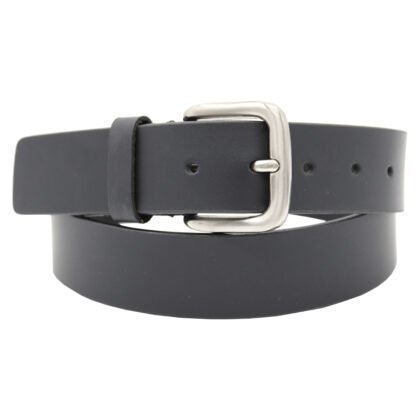 Men's Genuine Casual Leather Belt with Heavy Silver Buckle - #BT-1600