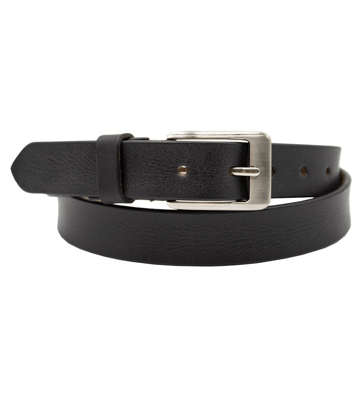 Men's Formal Leather Belt with Heavy Silver Buckle - #BT-1601-2
