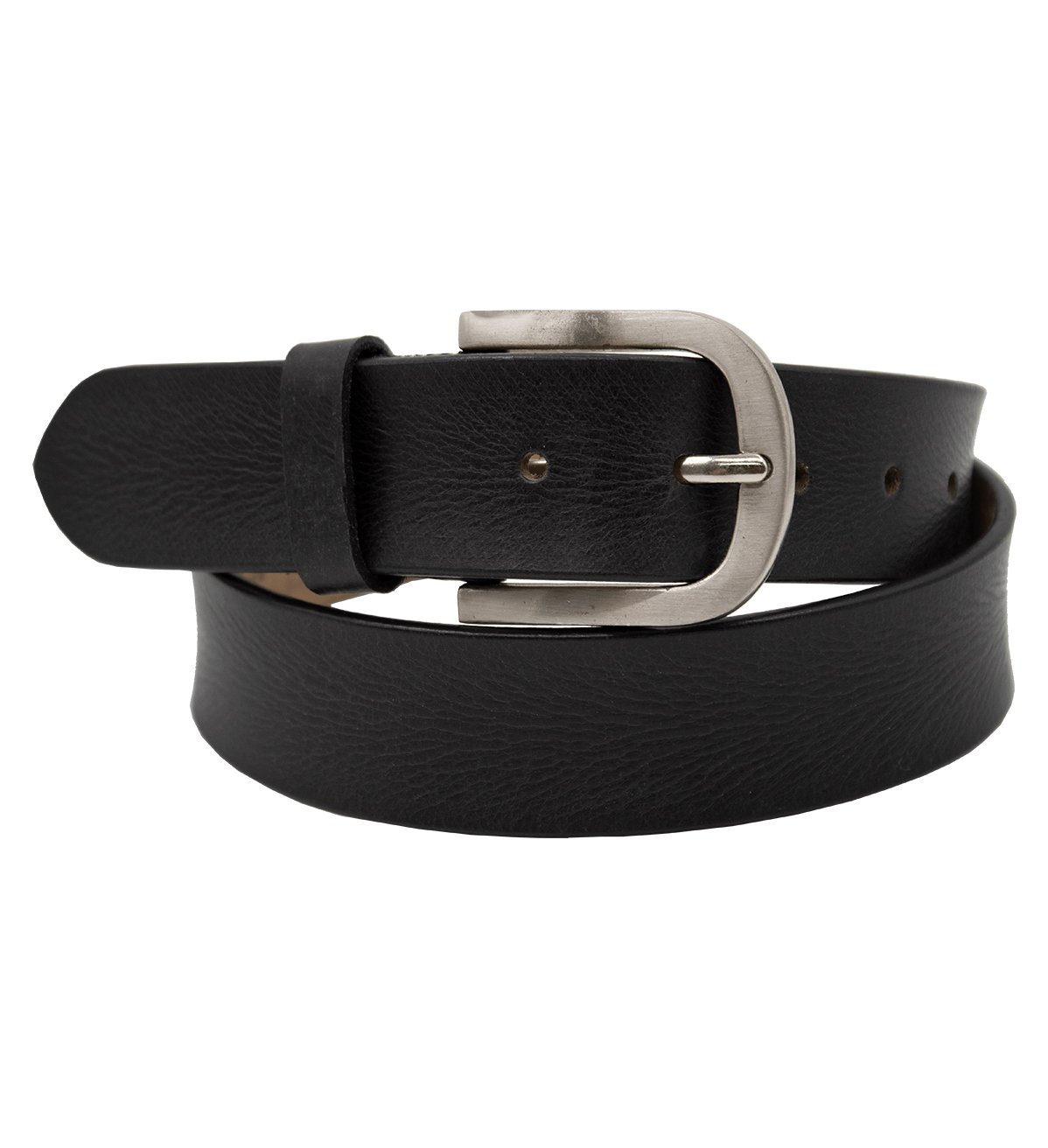 Men's Casual Leather Belt with Silver Steel Buckle - #BT-1601