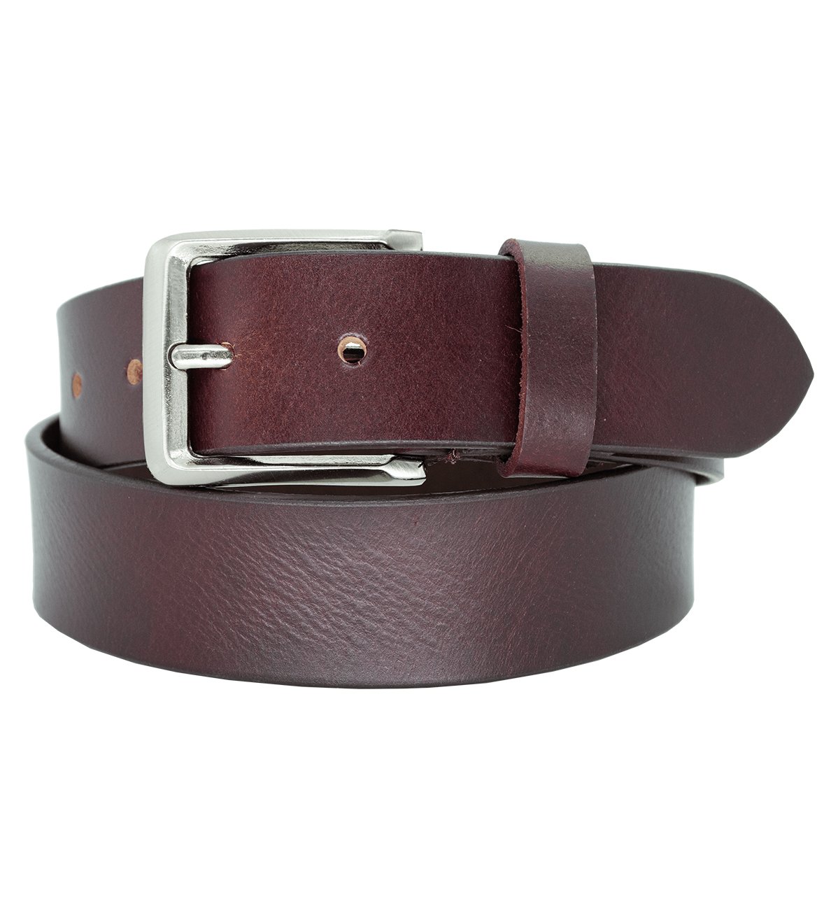 Men's Casual Genuine Leather Belt with Heavy Silver Buckle - #BT-1603