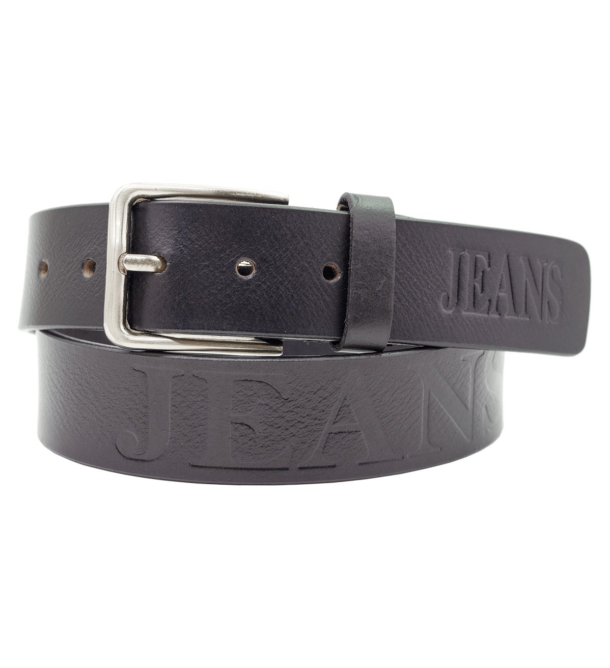 Men's Jeans Printed Leather Belt with Heavy Silver Buckle - #BT-1631
