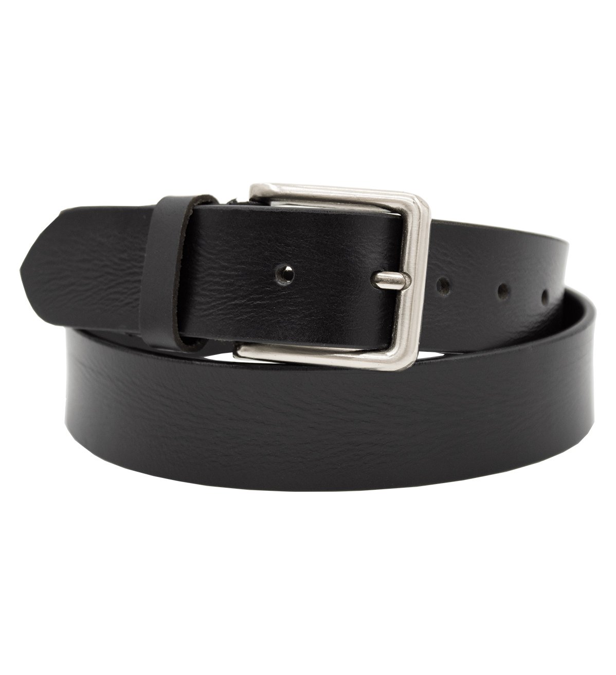 MACHO - Men's Leather Belt with Silver Buckle - #BT-801
