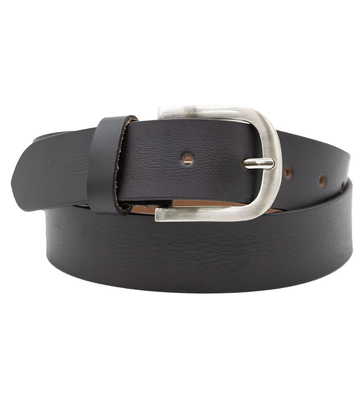 MACHO - Men's Genuine Leather Belt with Heavy Silver Buckle - #BT-803