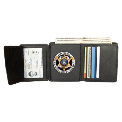 Police Badge Wallet Genuine Leather with RFID Blocking - #ID-107 RF
