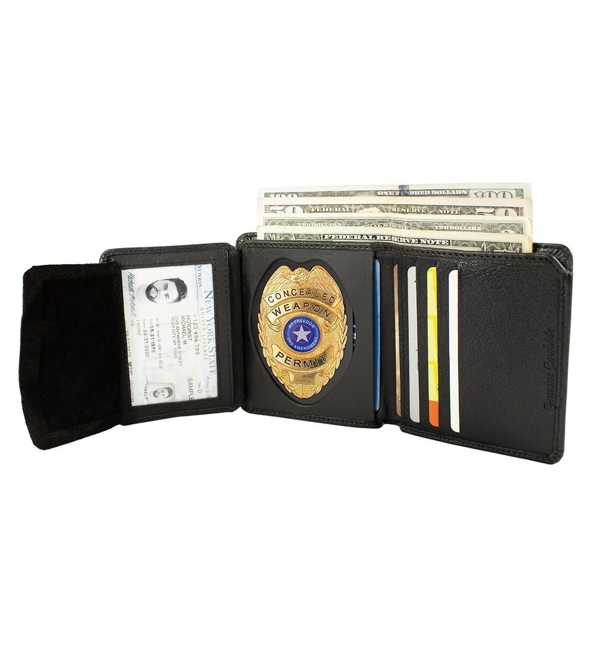Police Badge Wallet Genuine Leather - #ID-108 RF