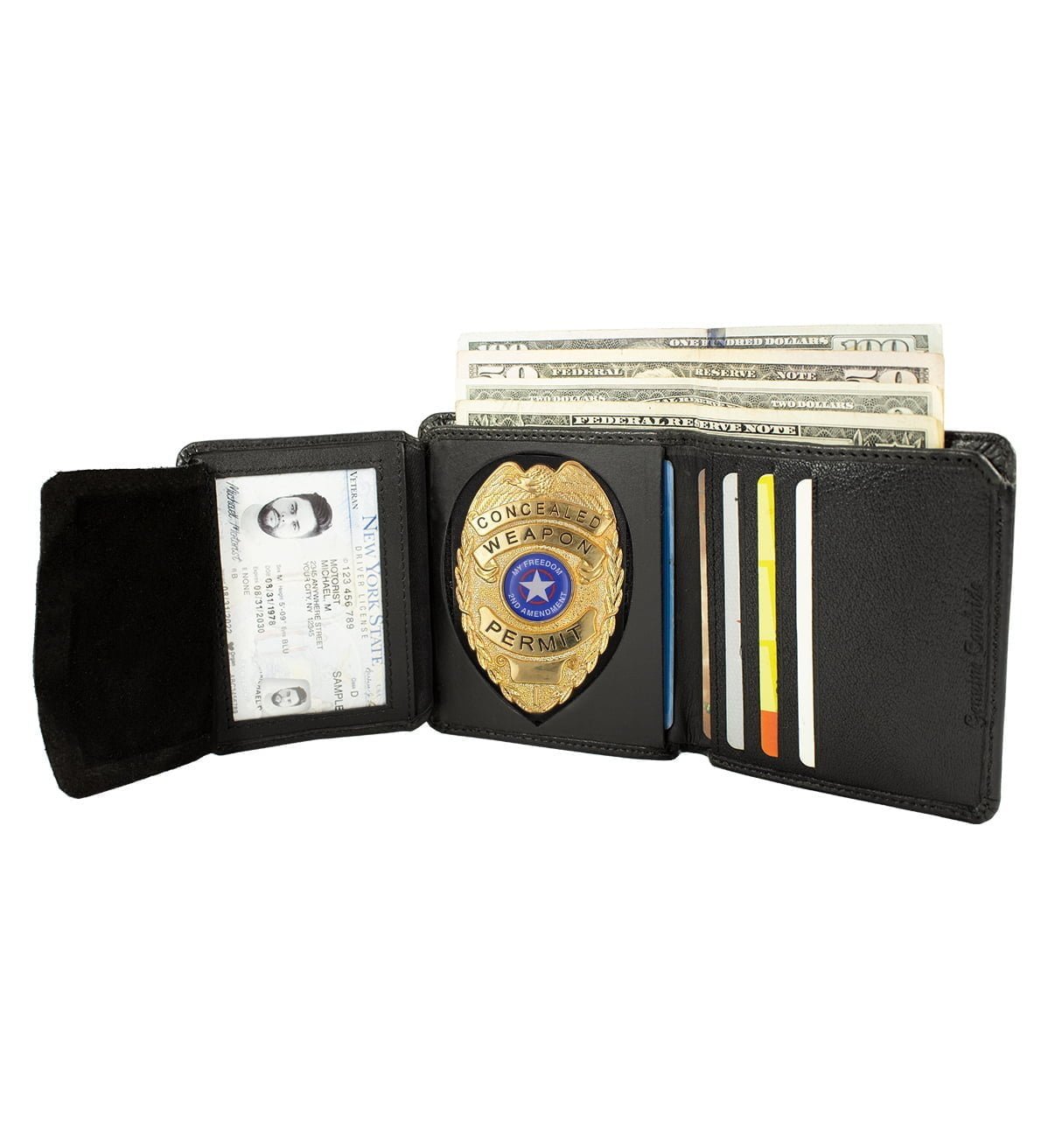Police Badge Wallet Genuine Leather - #ID-109