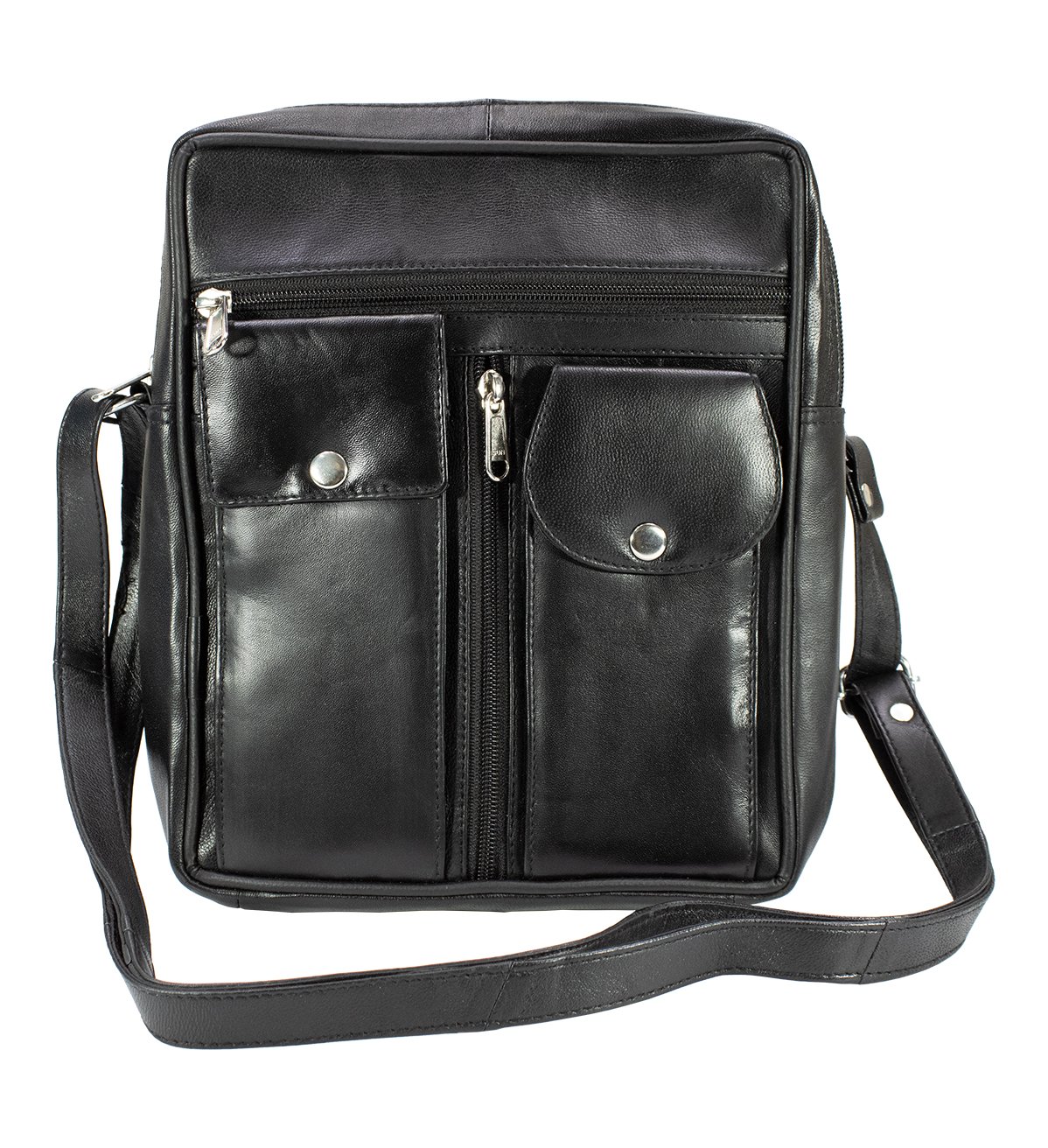 Shoulder Bag Unisex Leather Messenger Bag Travel Organizer Bag - #K-118