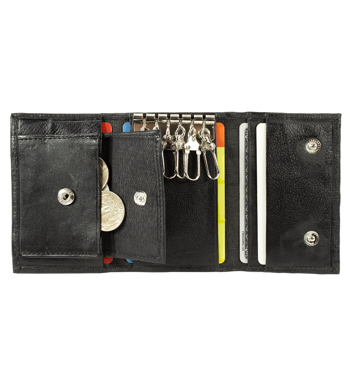 Trifold Coin Purse With Keychains & Coin Pocket - #KP-215