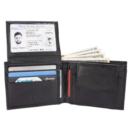 Lambskin Bifold Wallet & Coin Pocket Genuine Leather - #LW-20
