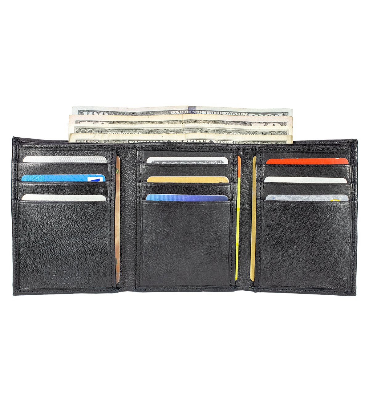 Lambskin Trifold Wallet with ID Window, RFID Blocking Genuine Leather - #LW-23H RF