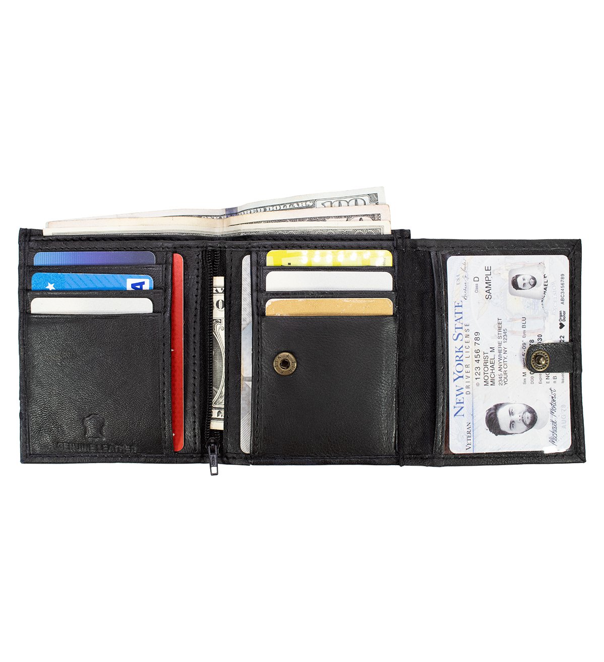Lambskin Unique Bifold Wallet with Extra Feature Genuine Leather - #LW-41