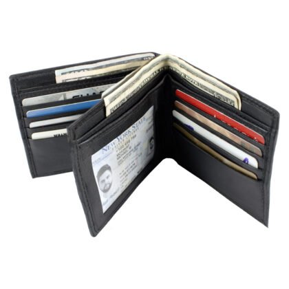 Lambskin Bifold Wallet with 4 Currency Compartments Genuine Leather – #LW-42