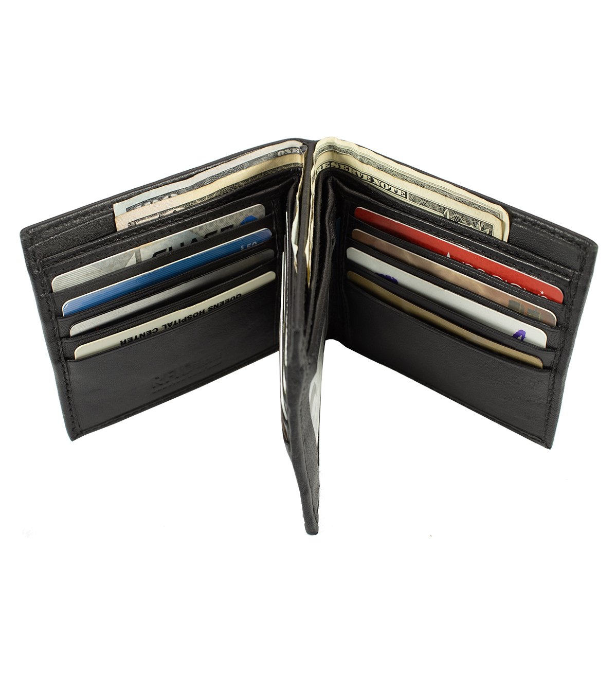 Lambskin Bifold Wallet with 4 Currency Compartments, RFID Blocking Genuine Leather – #LW-42 RF