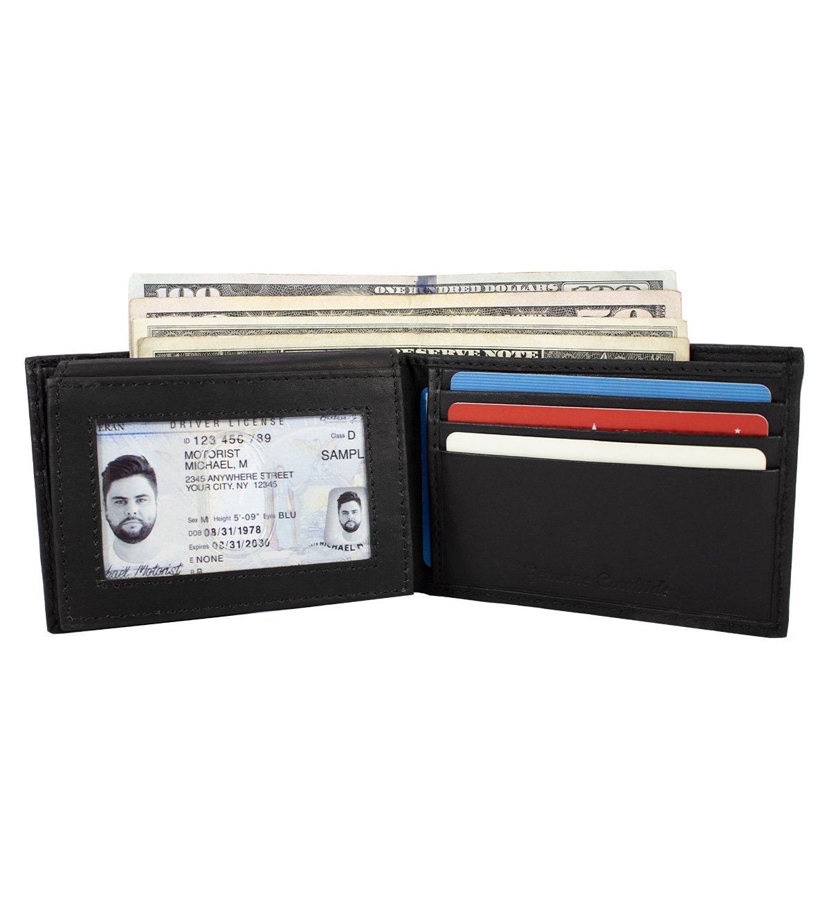 Lambskin Simple Bifold Wallet Genuine Leather – #LW-511