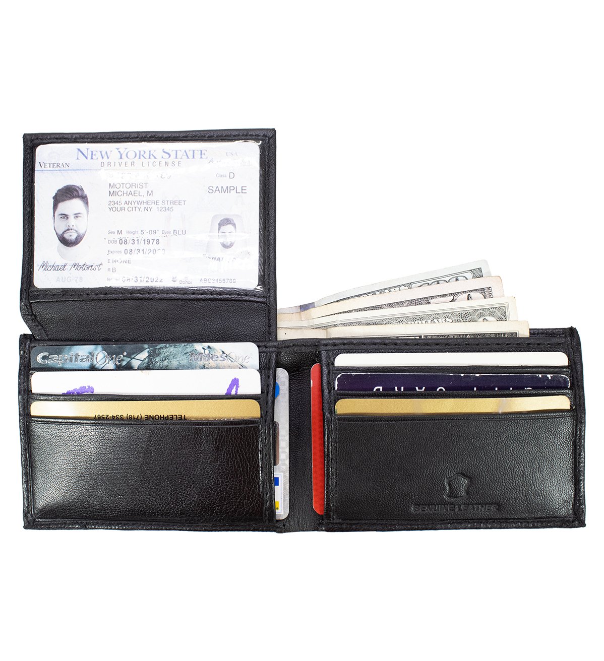 Simple Lambskin Bifold Wallet Genuine Leather - #LW-56