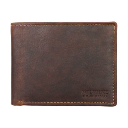 Premium Bifold Hunter Leather Wallet with RFID Blocking - #P-76H RF BR