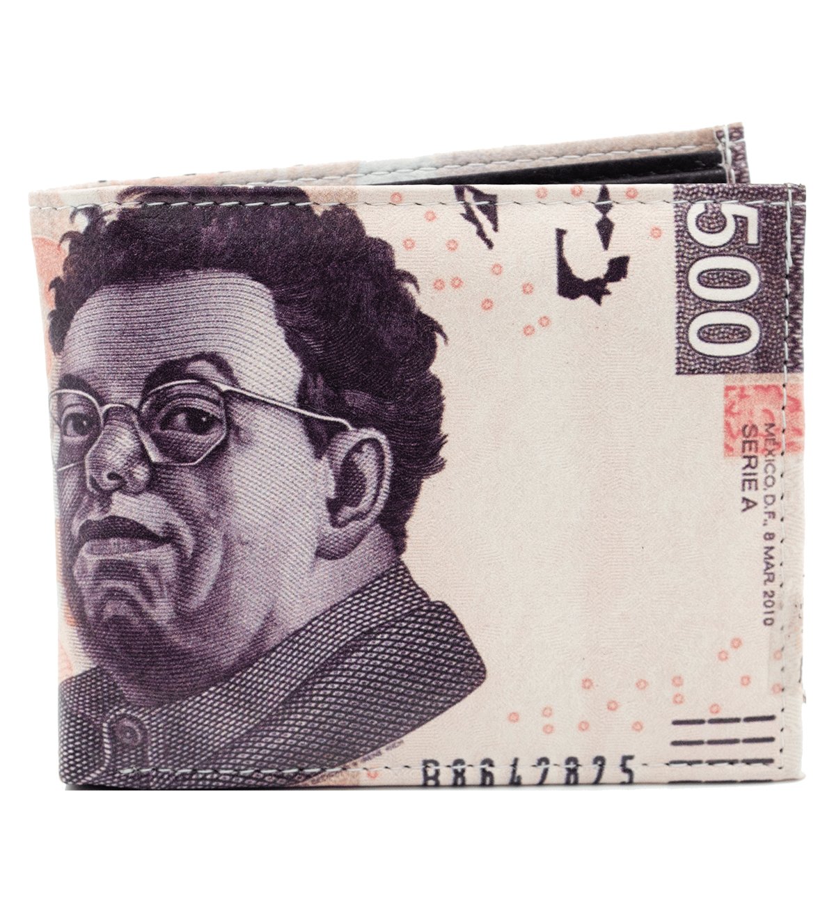 500 Mexican Peso Bifold Printed Wallet Vegan Leather – #WL-500 MXN PESO