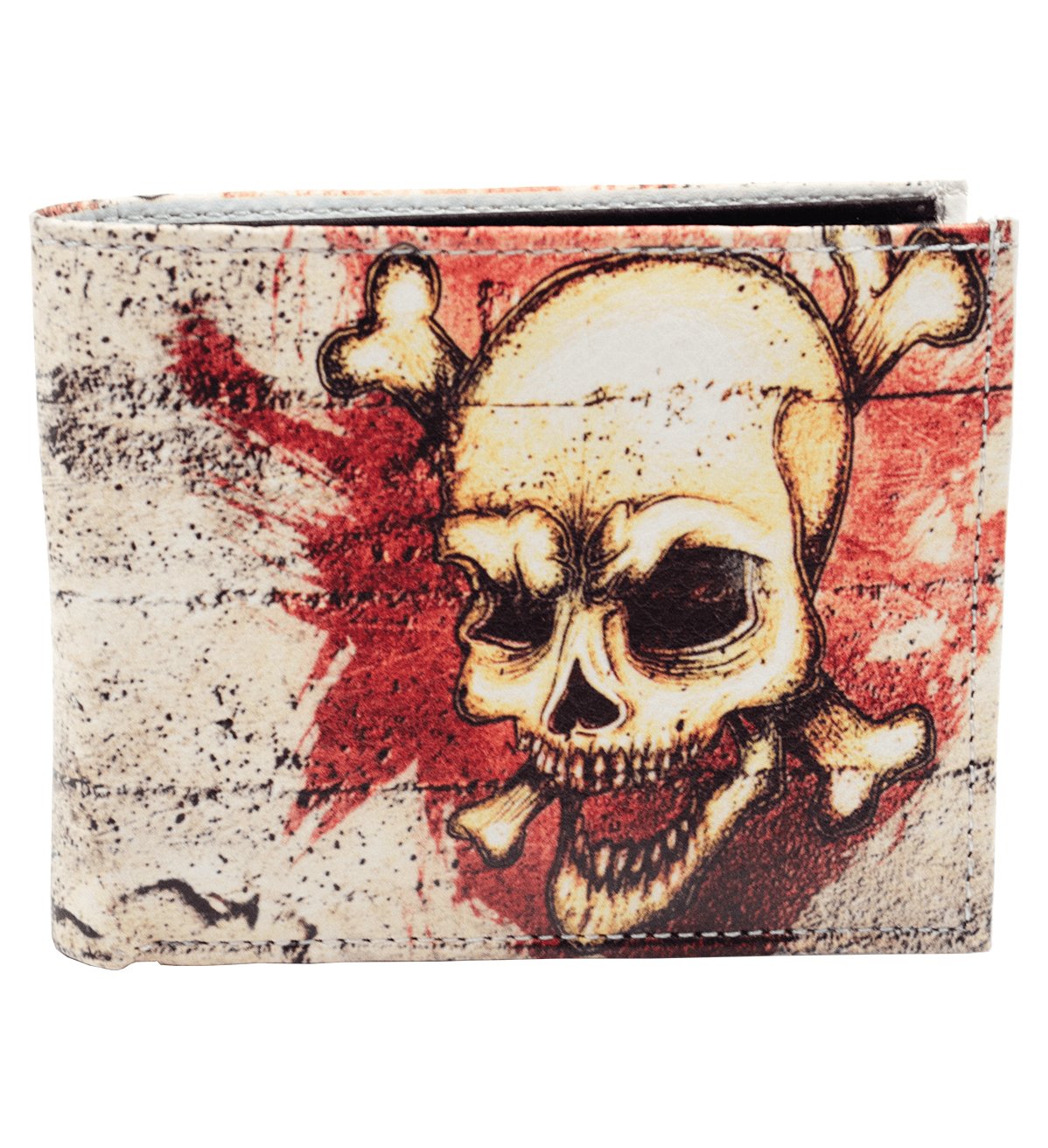 Evil Skull Bifold Printed Wallet Vegan Leather – #WL-EVL SKL