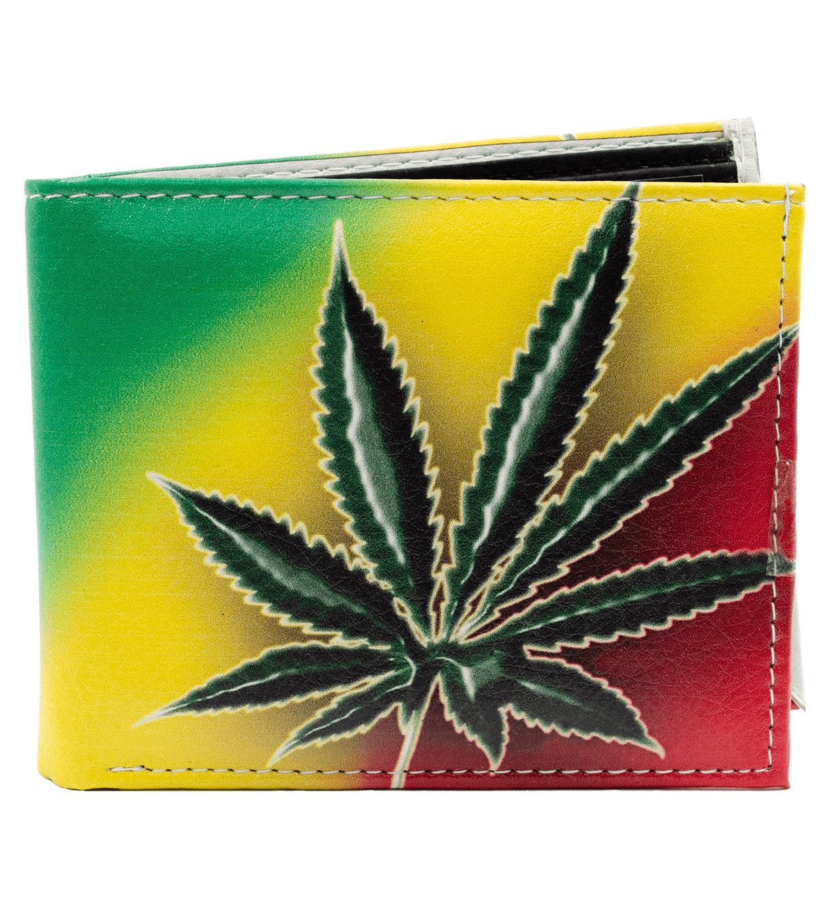 Rasta Marijuana Leaf Bifold Printed Wallet Vegan Leather – #WL-RST