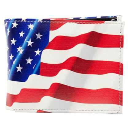 US Flag Bifold Printed Wallet Vegan Leather – #WL-US FLG